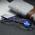 Pack de gafas antirayos azules multifocales autograduable mas funda de cuero